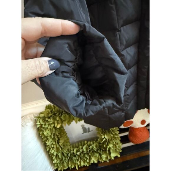 Cole Haan Black Quilted Down Feather Long Hooded Puffer Coat sz 2X EUC - Picture 7 of 9